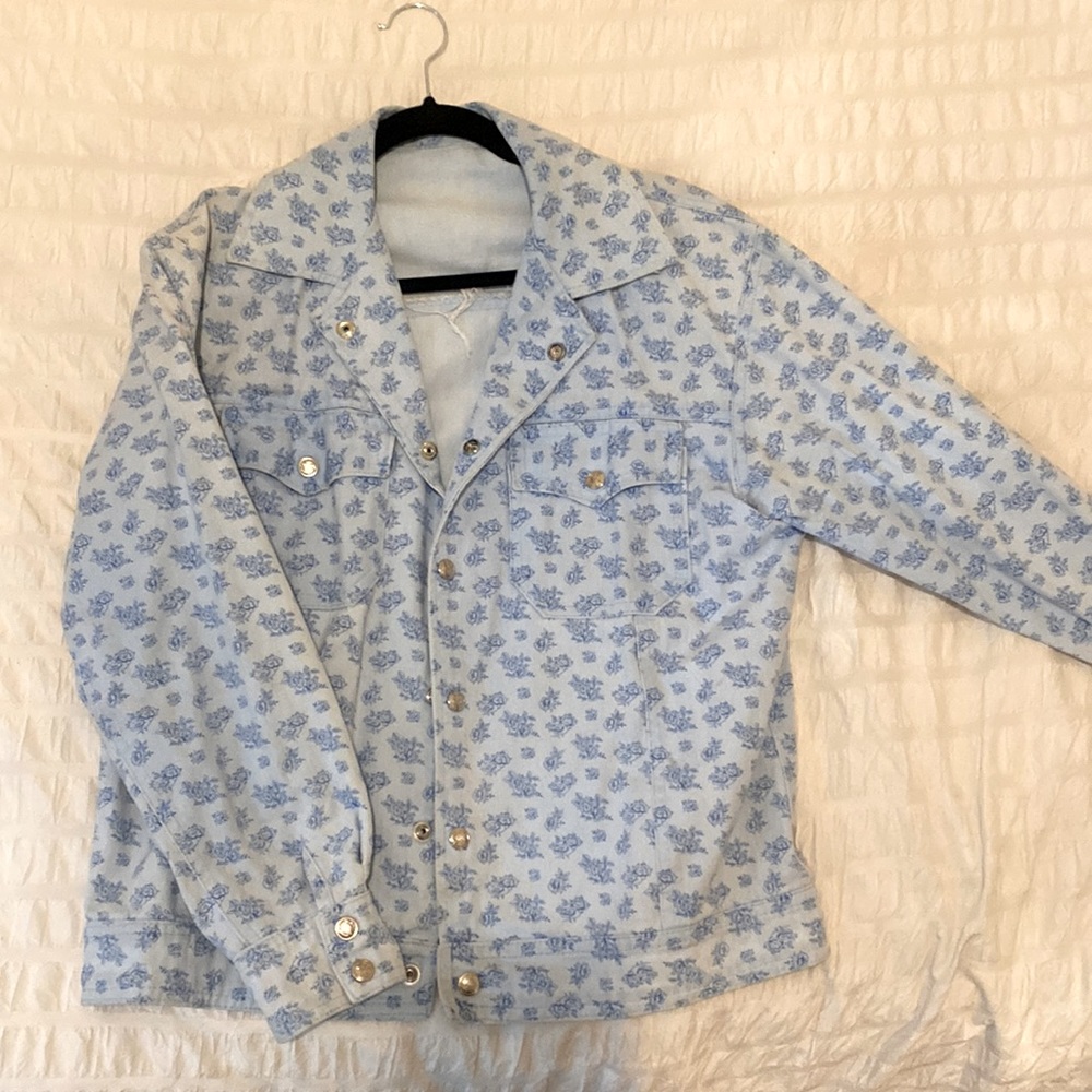 Floral Denim Light Blue Jacket